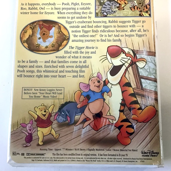 Disney The Tigger Movie VHS Video Tape G Movie With Storage Case Vintage - Picture 6 of 10